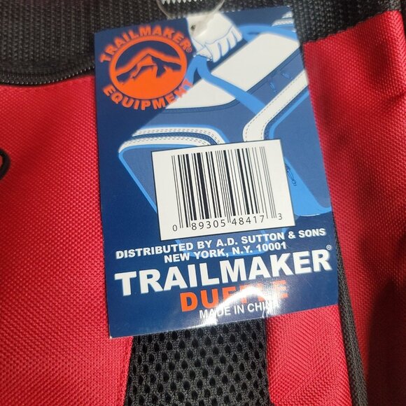 18 x 10 x 9 Inch Canvas Duffle Bags for Men and Women  Travel Red Black - Picture 3 of 4